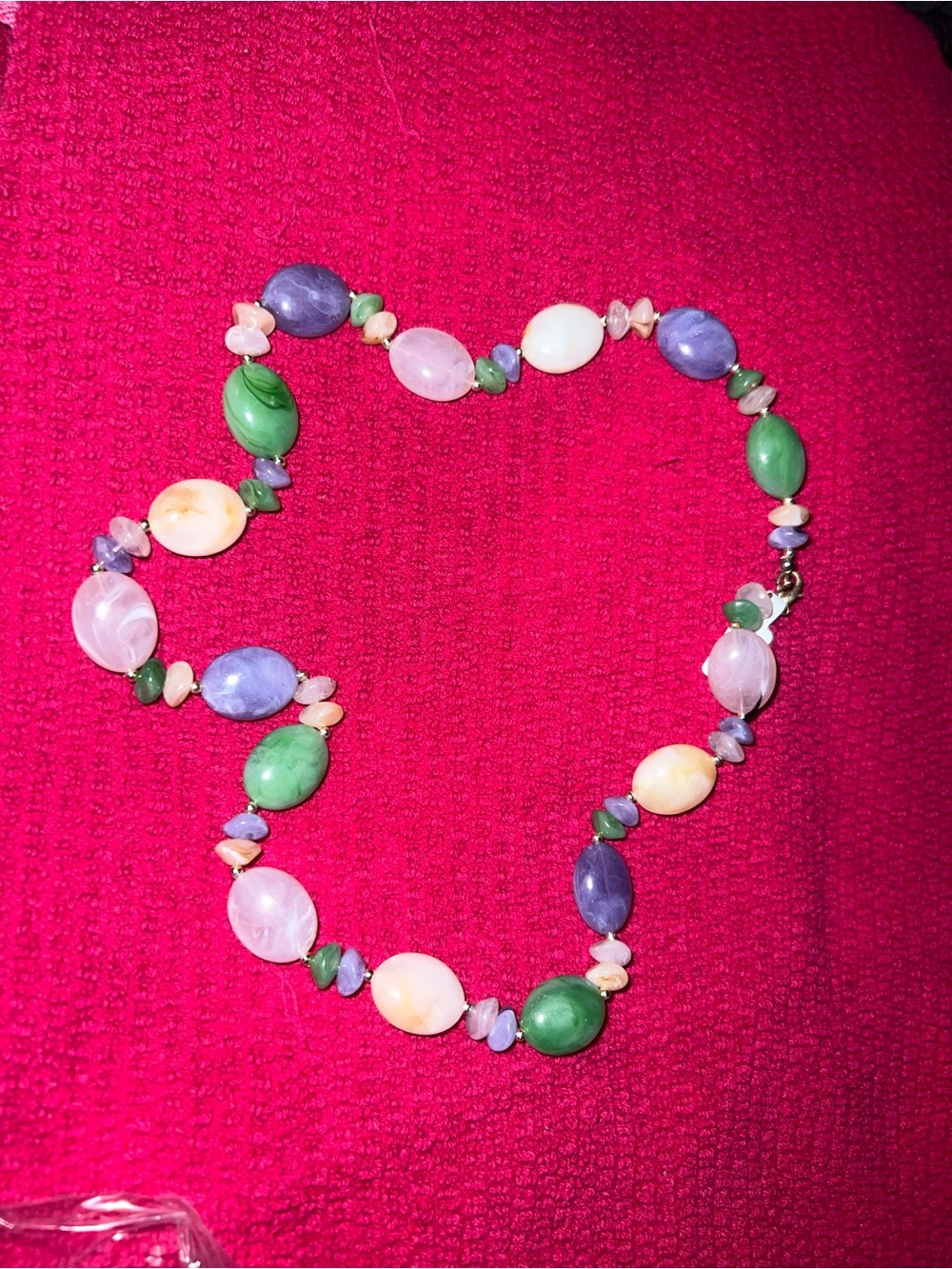 Multicolor Beaded Women's Necklace - Pastel Gemstone Style